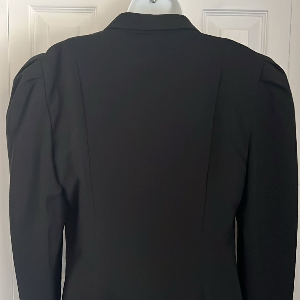 Vintage Rare Wayne Clark Black Wool Double‎ Breasted Coat Dress Size 10 - Picture 9 of 13